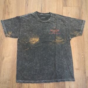Hawaiian Adult Large Shirt Surf Distressed Ocean Fire Flame Skate Fade Lava Dyed